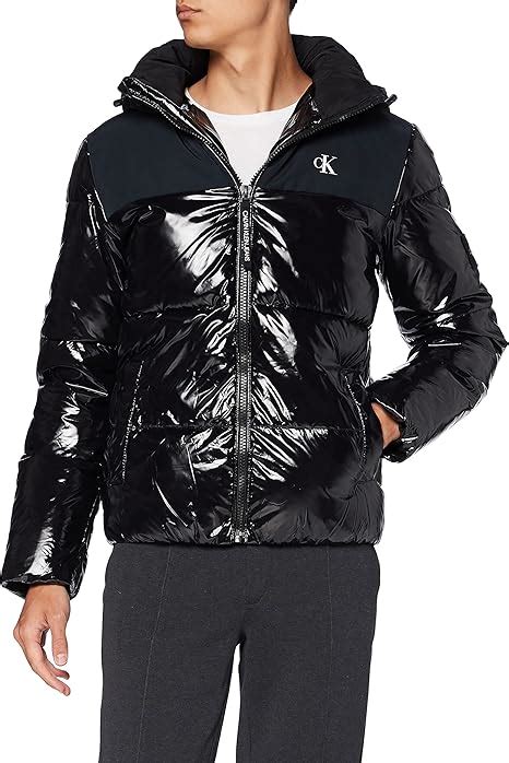 calvin klein navy shimmer puffer best|High Shine Lightweight Puffer Jacket .